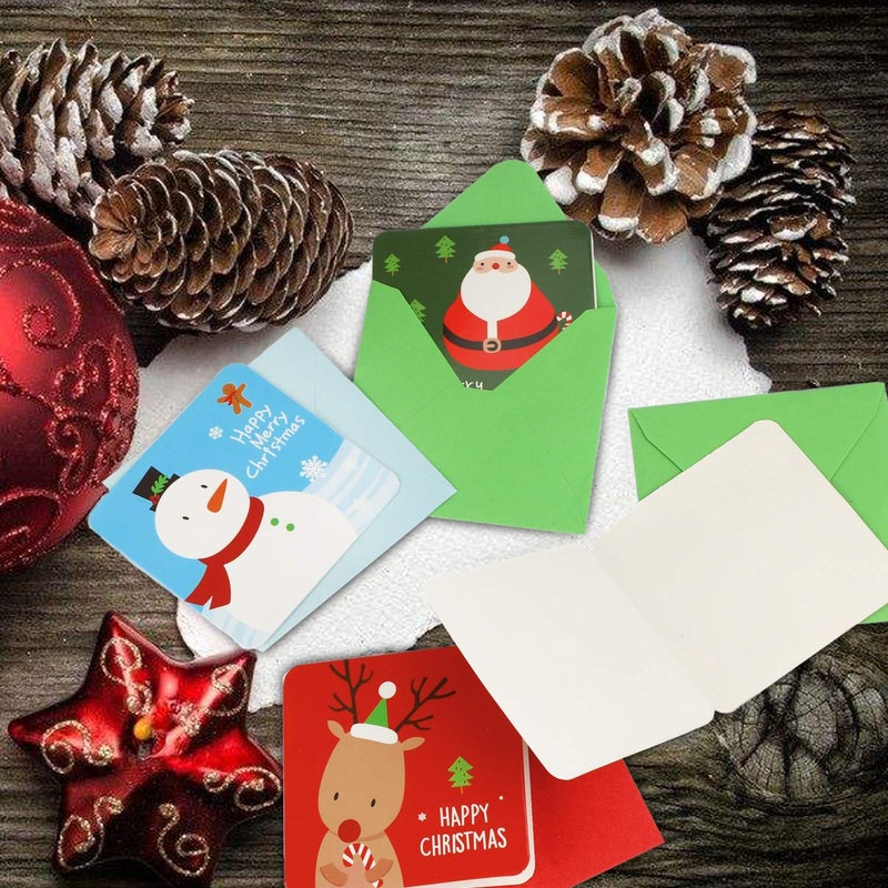 Konsait 144 Count Mini Christmas Cards, Merry Christmas Assorted Greeting Cards Blank Note Cards Xmas Card with Envelopes, Ideal for Kids Gift Box Winter Holiday Christmas Party Favor Supplies - Image 4
